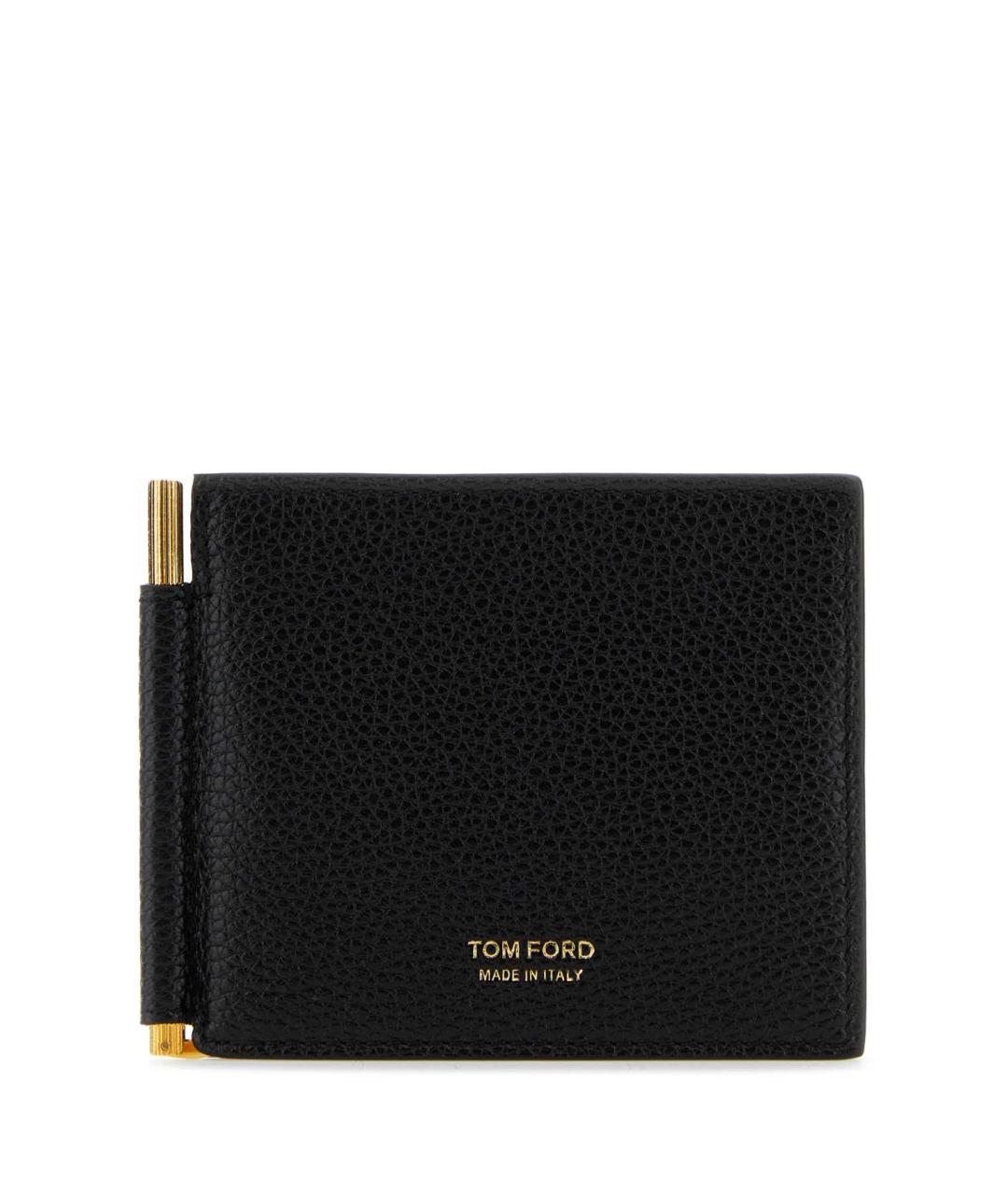 TOM FORD Черный кожаный кошелек, фото 1