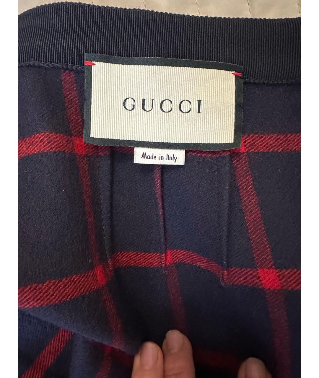 GUCCI Темно-синяя шерстяная юбка миди, фото 3