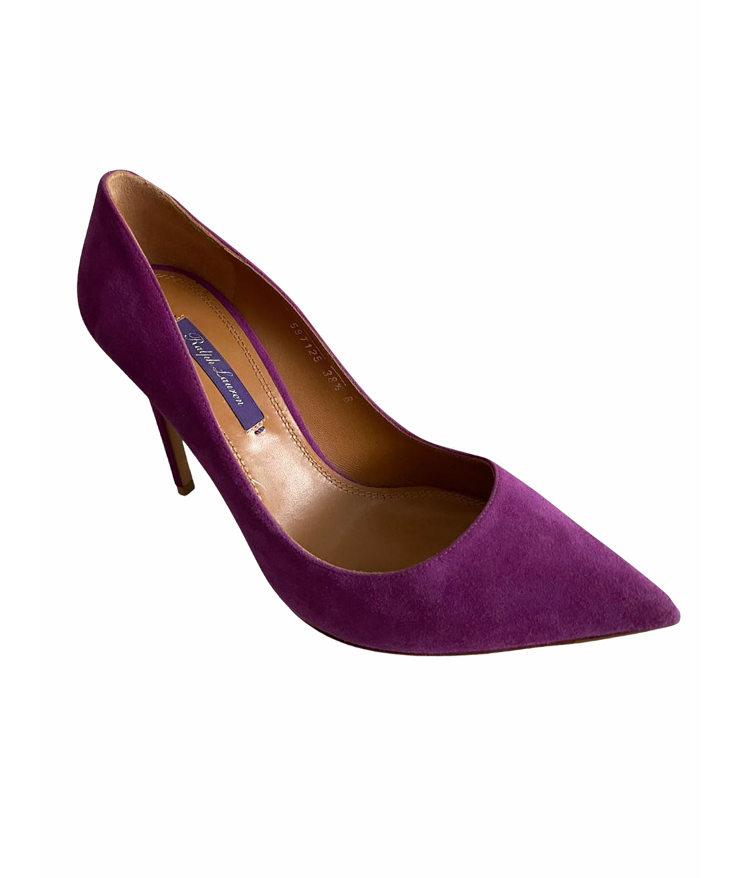 RALPH LAUREN Фиолетовые замшевые туфли, фото 1