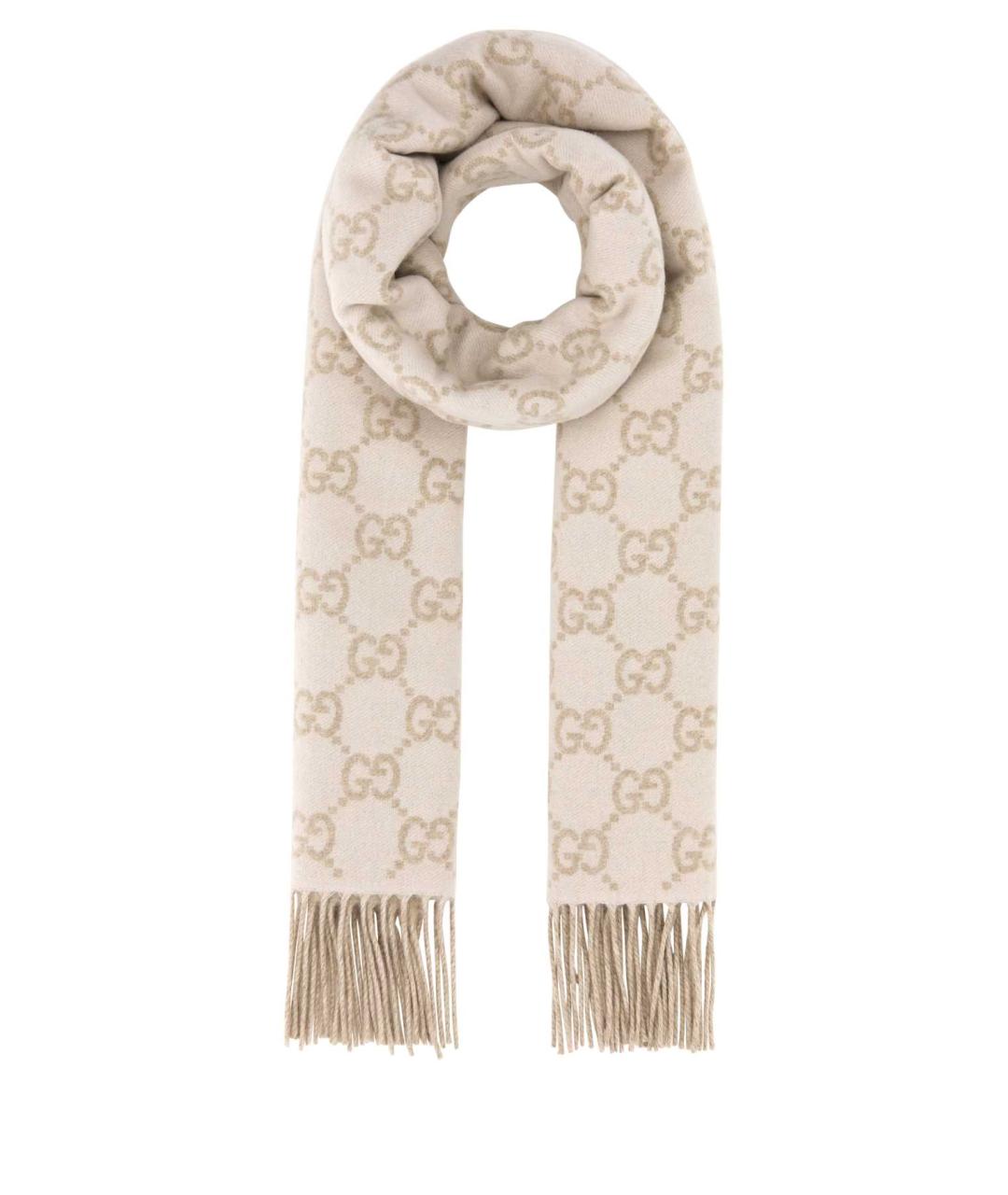 GUCCI Бежевый кашемировый шарф, фото 1