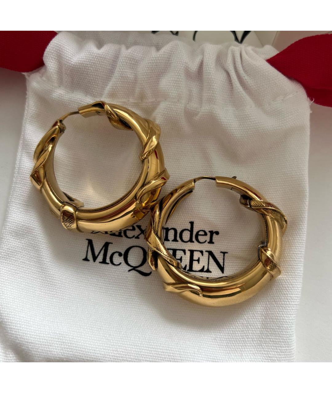 ALEXANDER MCQUEEN Золотые латунные серьги, фото 6