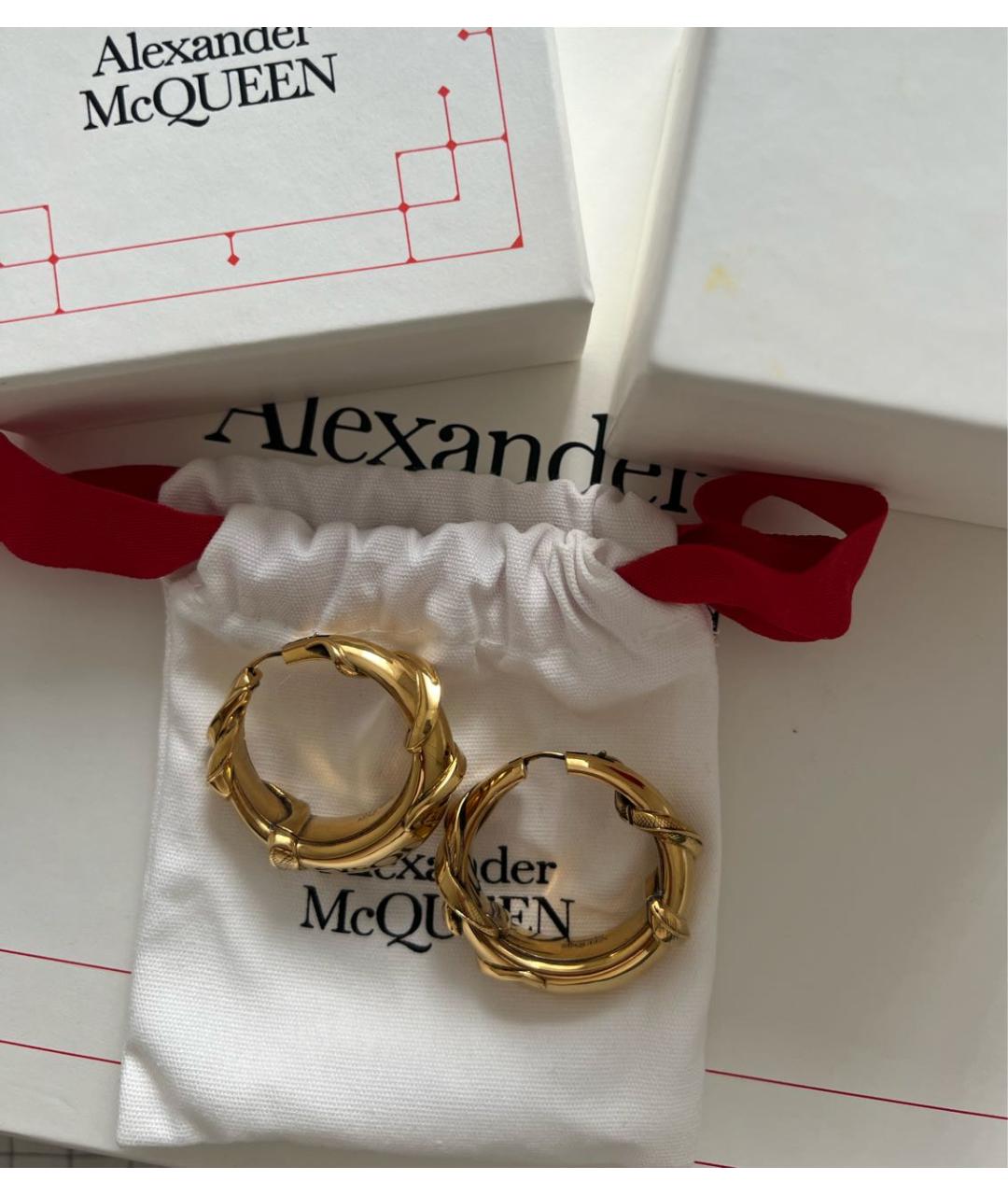 ALEXANDER MCQUEEN Золотые латунные серьги, фото 5