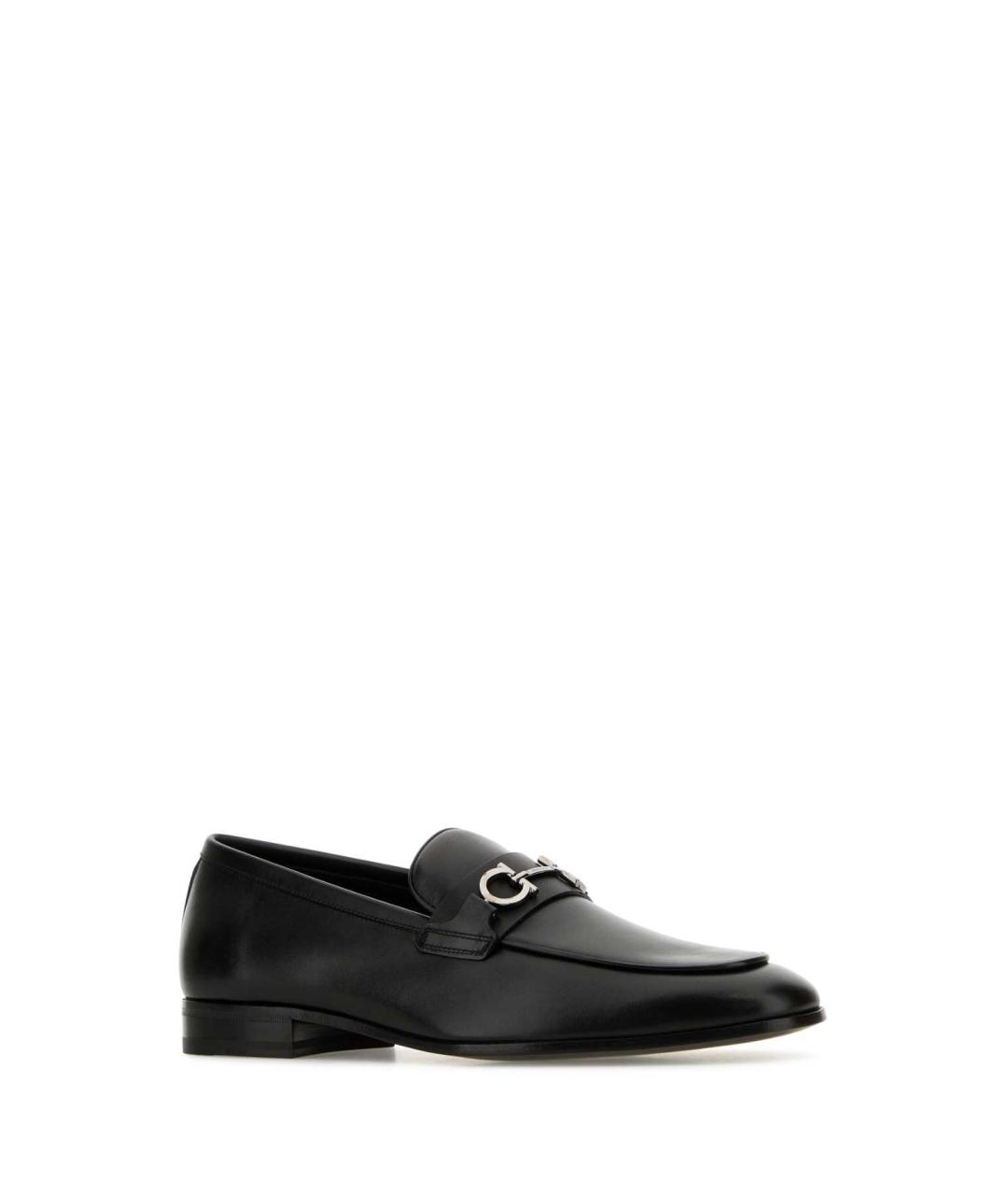 FERRAGAMO Черные кожаные лоферы, фото 2