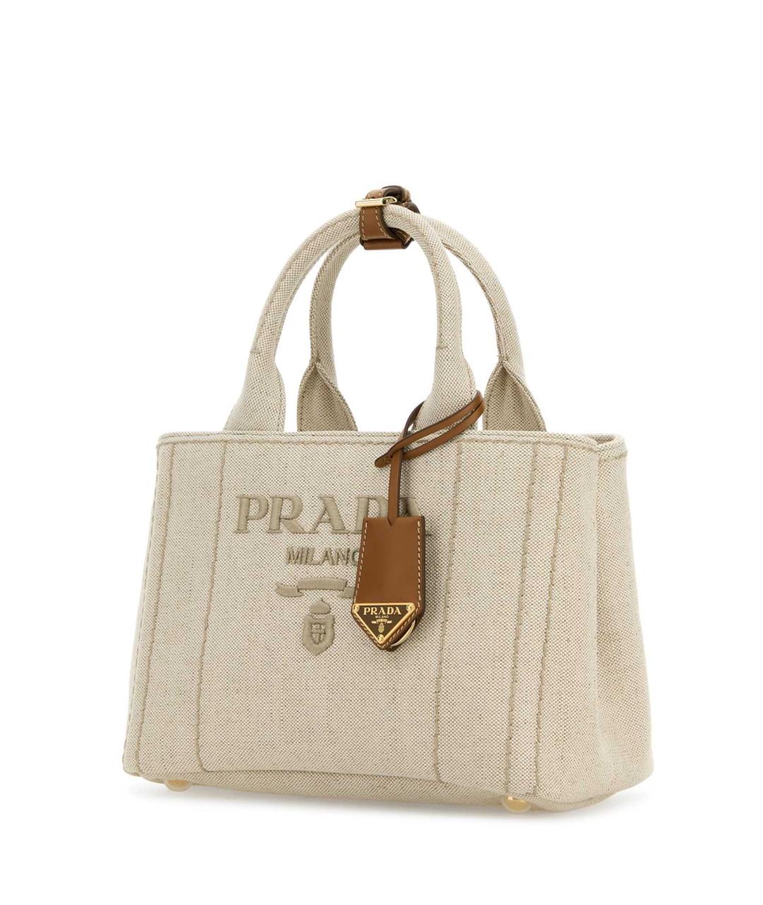 PRADA Бежевая тканевая сумка тоут, фото 2