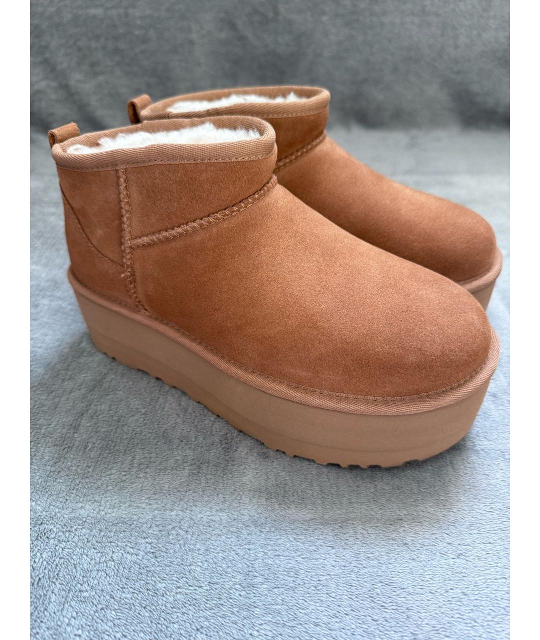 UGG AUSTRALIA Оранжевое замшевые сапоги, фото 5