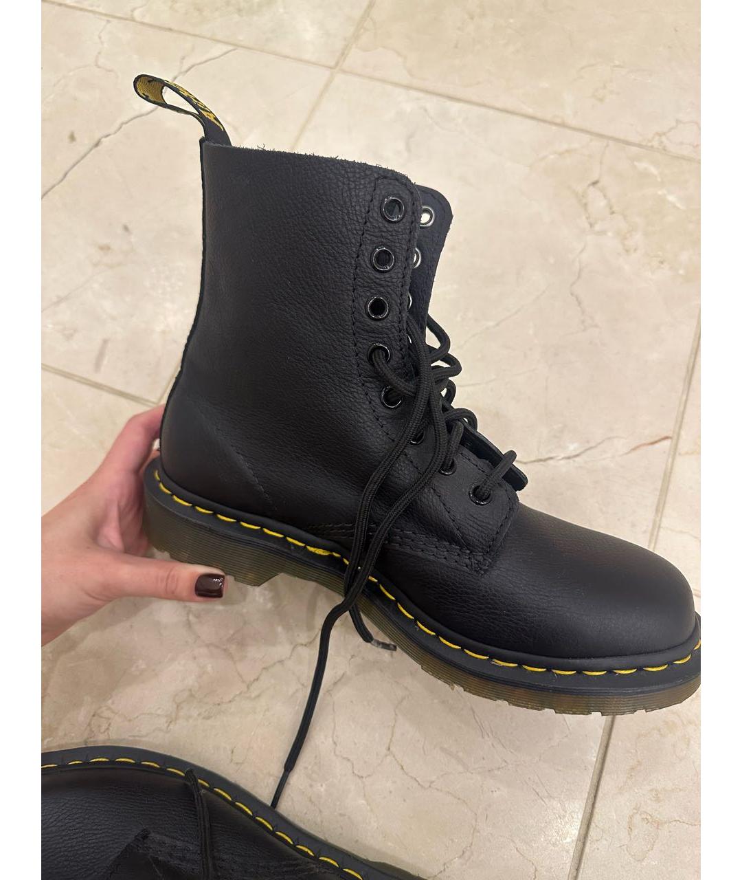 DR. MARTENS Черные кожаные ботинки, фото 6