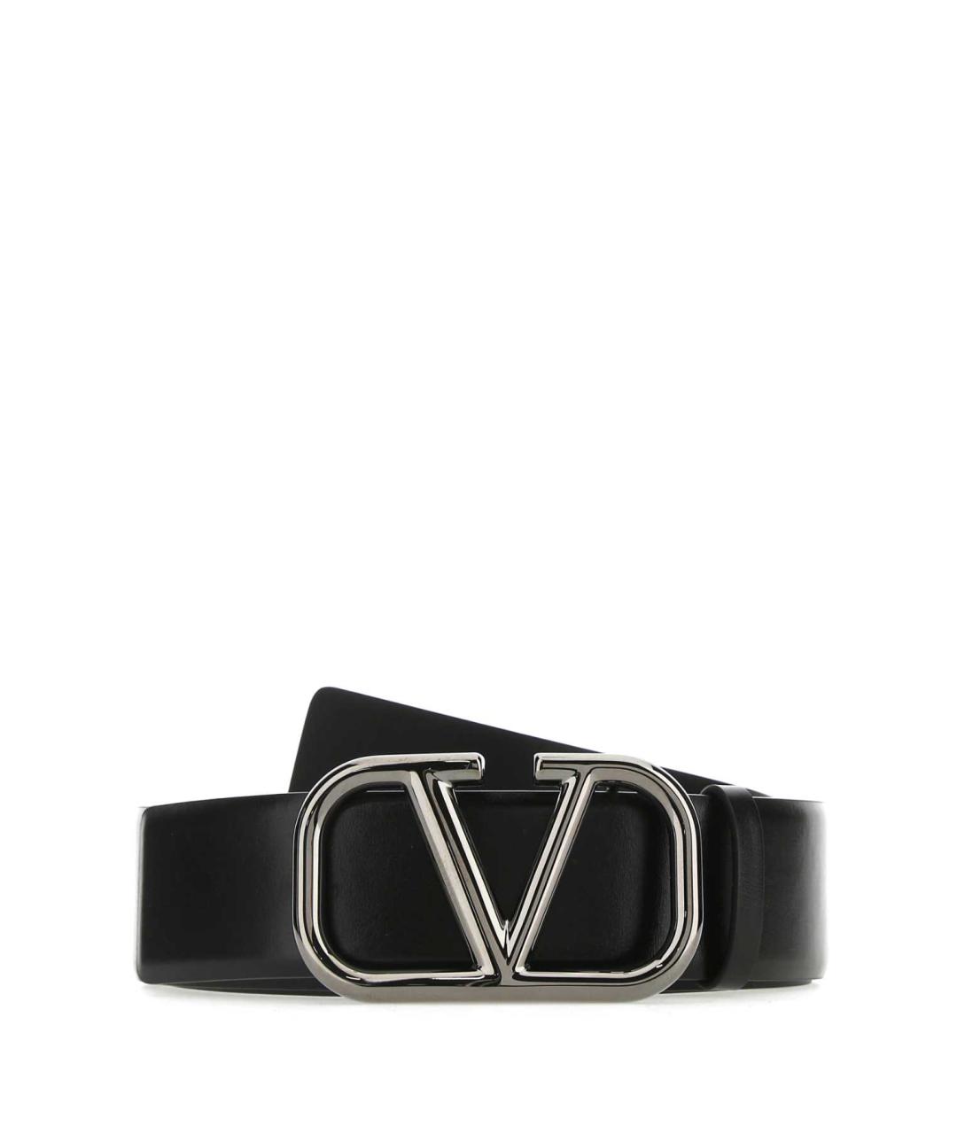 VALENTINO Черные кожаные низкие кроссовки / кеды, фото 1