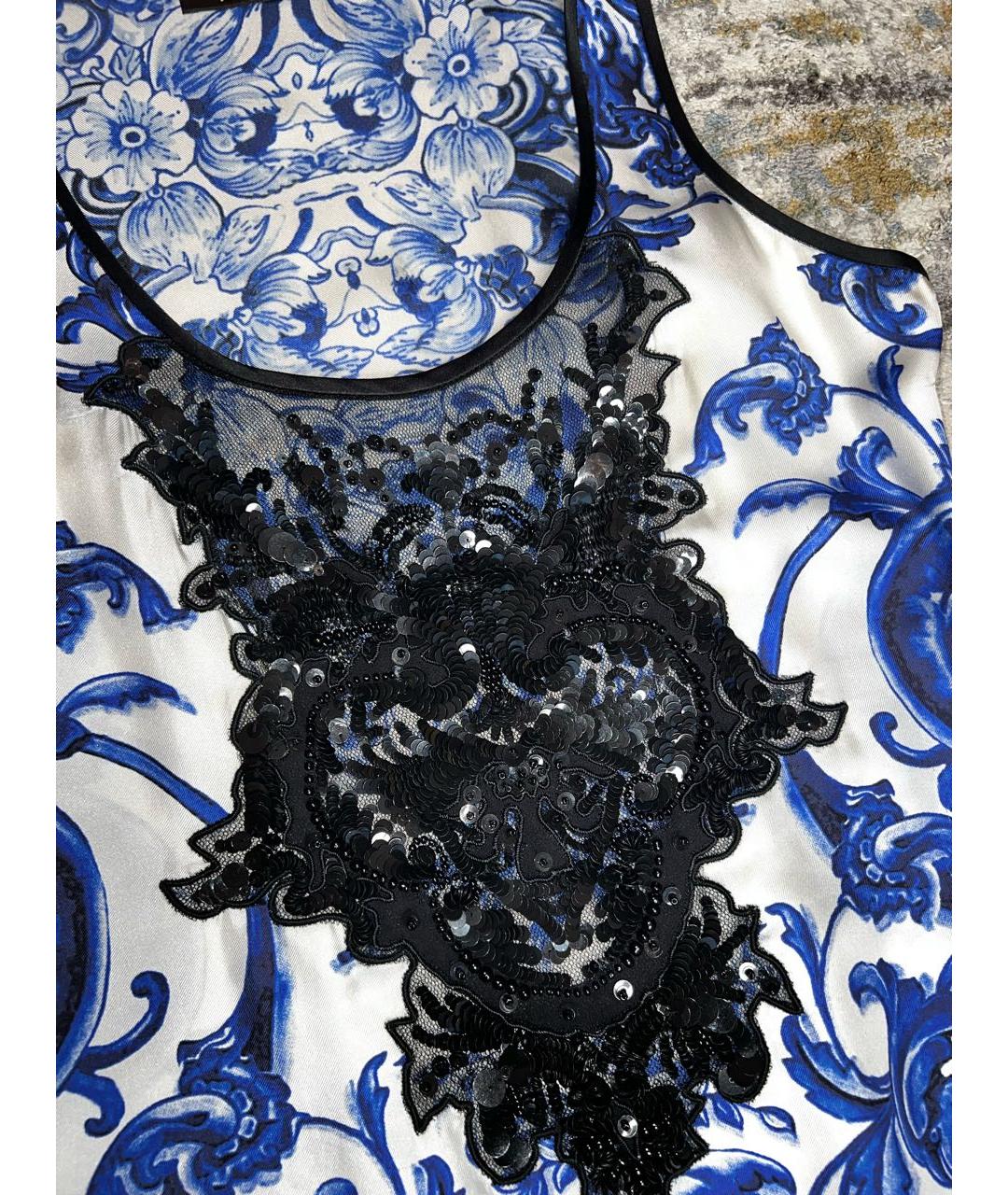 ROBERTO CAVALLI Синее шелковое коктейльное платье, фото 6