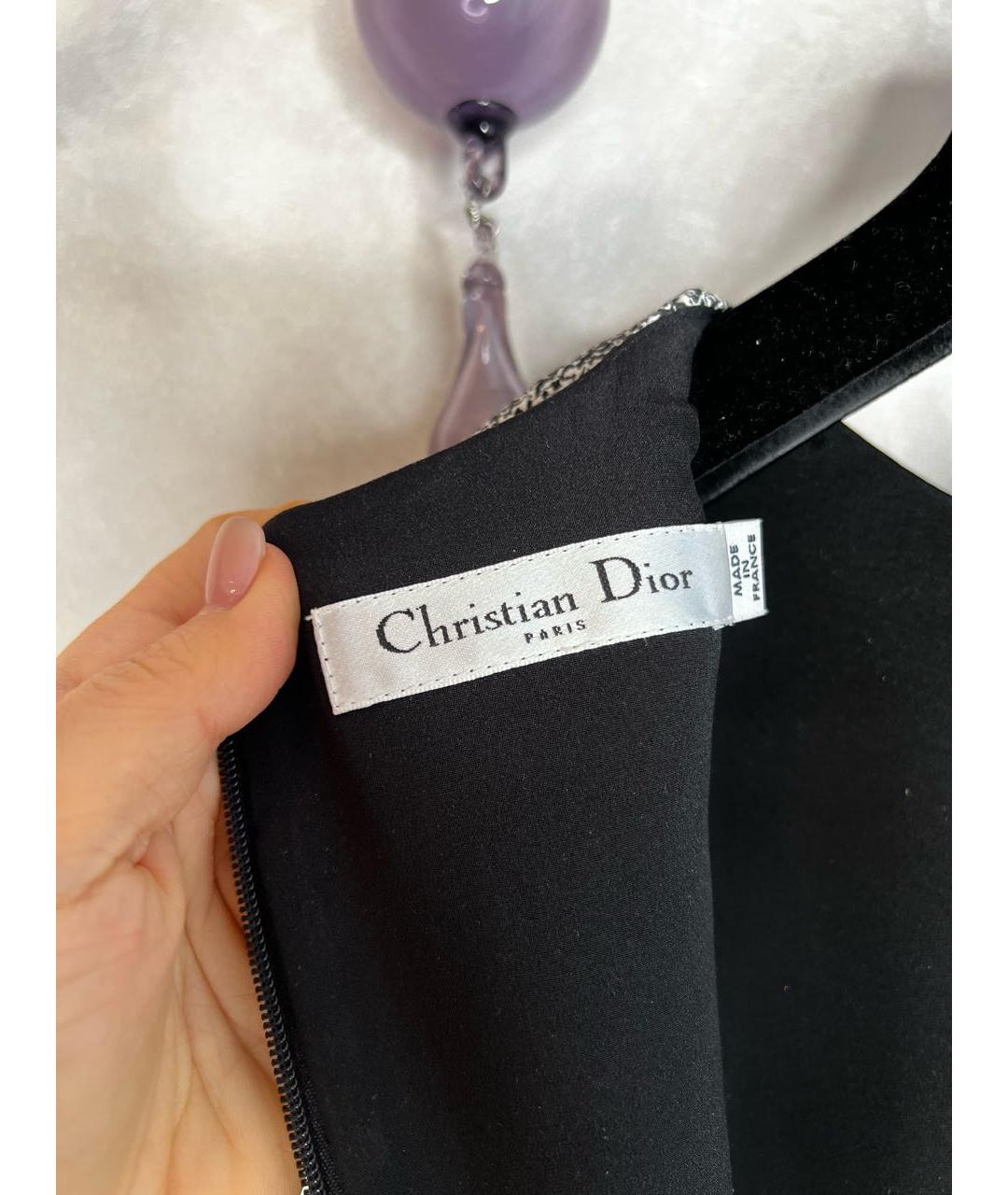 CHRISTIAN DIOR Серое полиамидовое коктейльное платье, фото 5