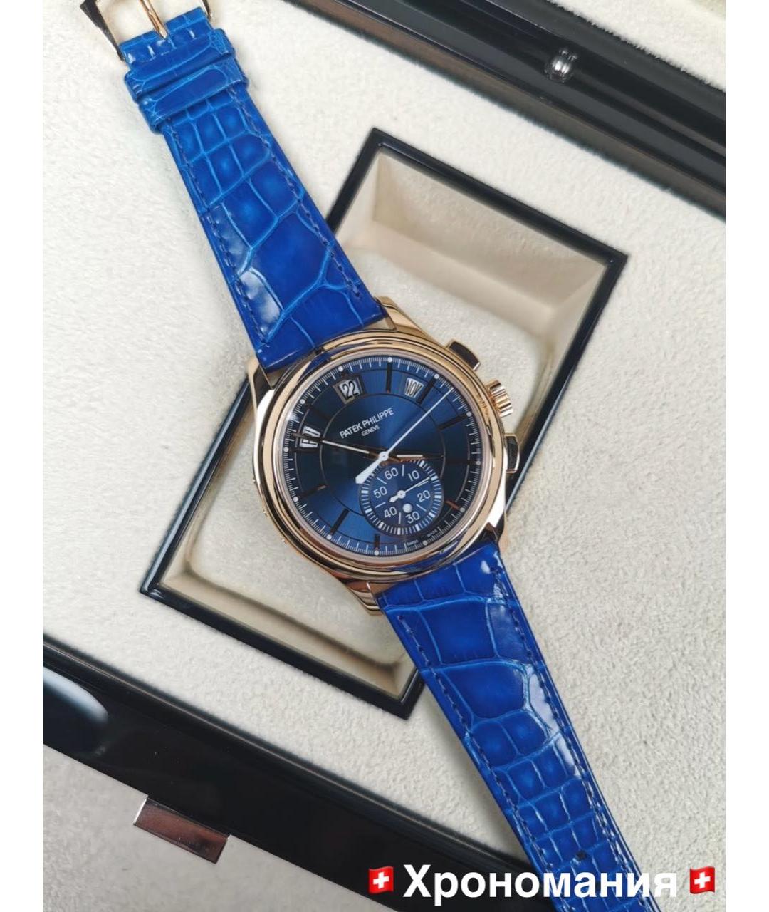 PATEK PHILIPPE Синие часы из розового золота, фото 2