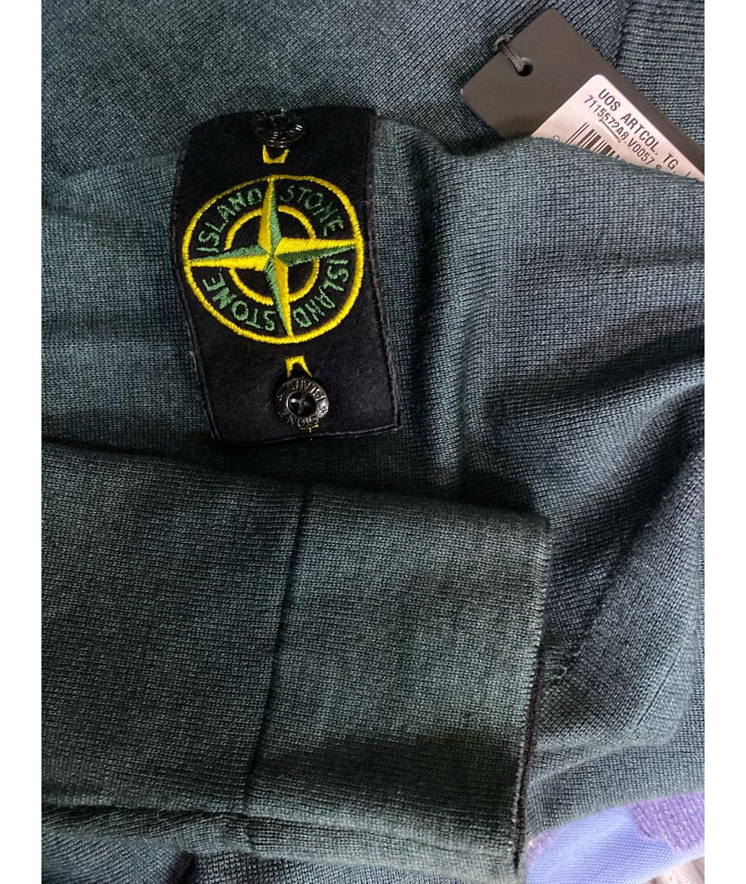 STONE ISLAND Зеленый шерстяной джемпер / свитер, фото 5