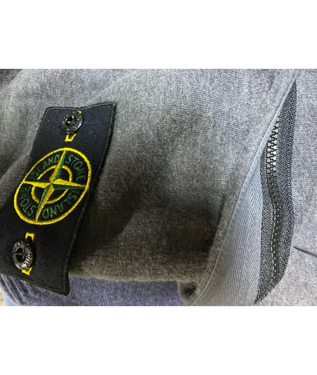 STONE ISLAND Серые хлопковые повседневные брюки, фото 7