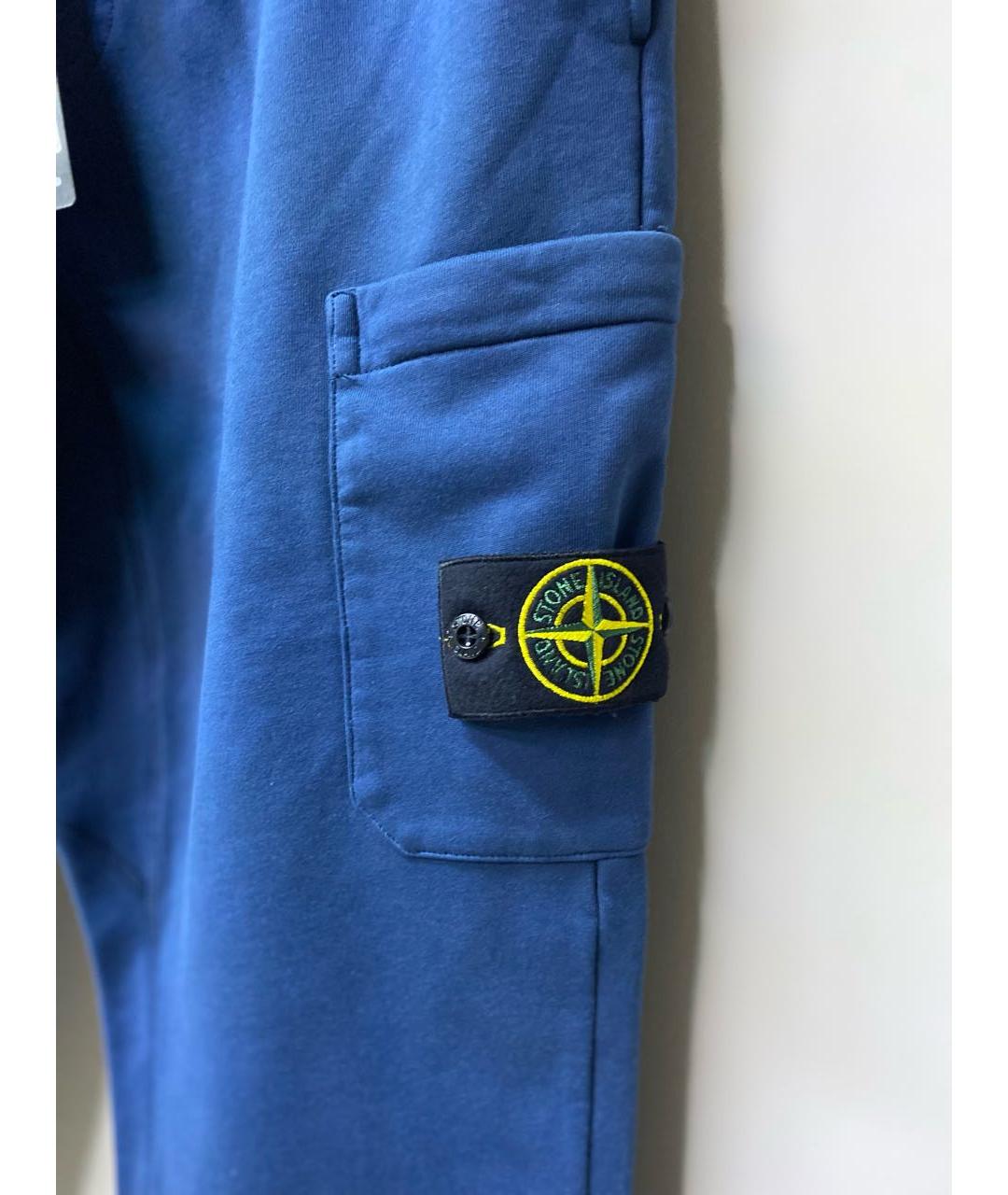 STONE ISLAND Синие хлопковые повседневные брюки, фото 3