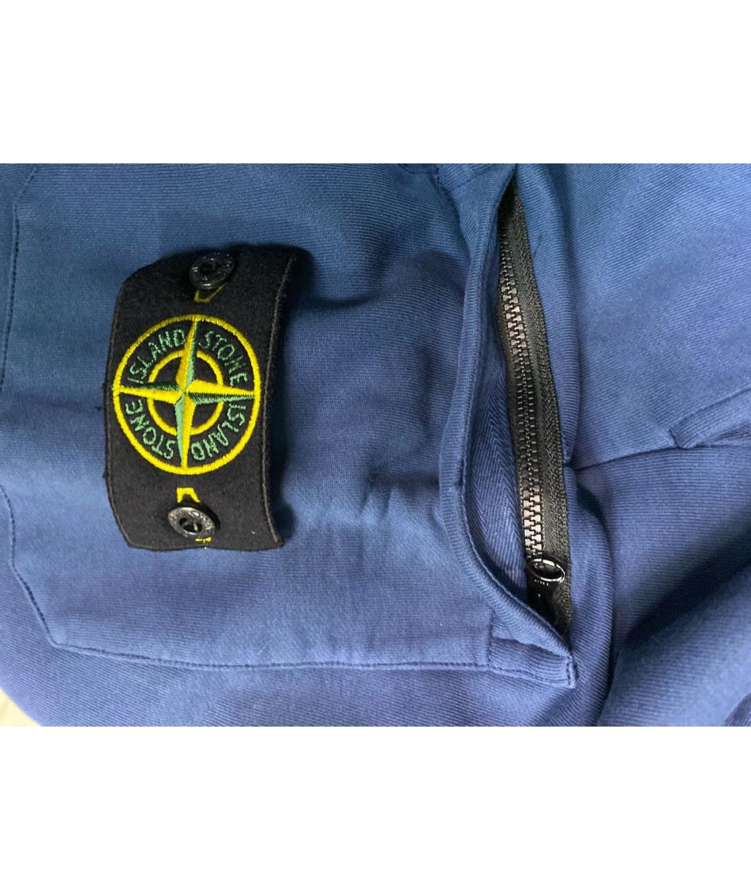 STONE ISLAND Синие хлопковые повседневные брюки, фото 7