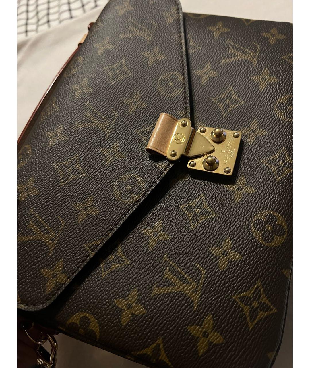 LOUIS VUITTON Коричневая кожаная сумка через плечо, фото 2