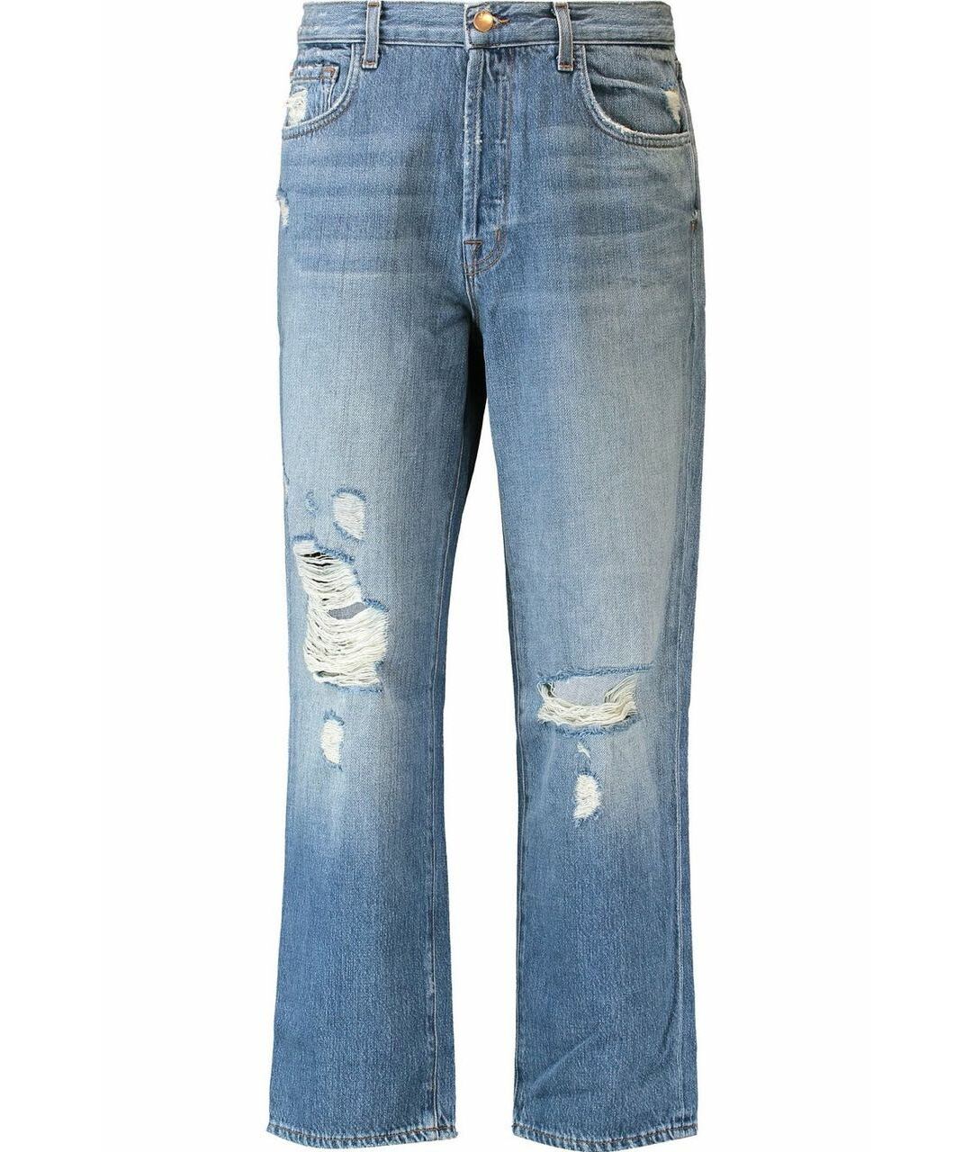JBRAND Голубые хлопко-эластановые прямые джинсы, фото 1
