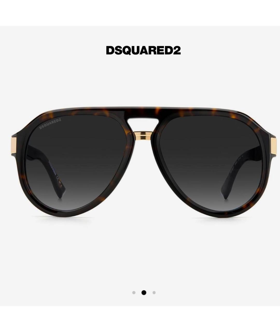 DSQUARED2 Коричневые пластиковые солнцезащитные очки, фото 5