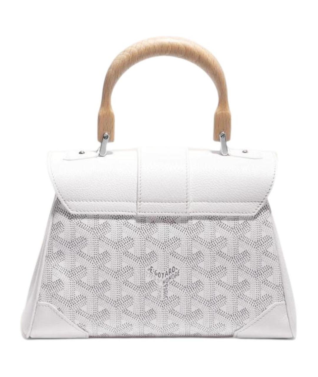 GOYARD Белая кожаная сумка через плечо, фото 3
