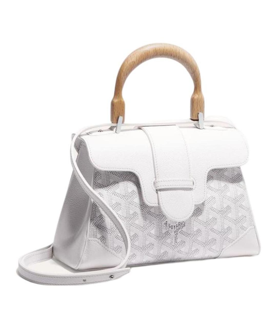 GOYARD Белая кожаная сумка через плечо, фото 2