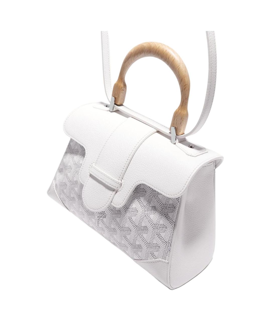 GOYARD Белая кожаная сумка через плечо, фото 5