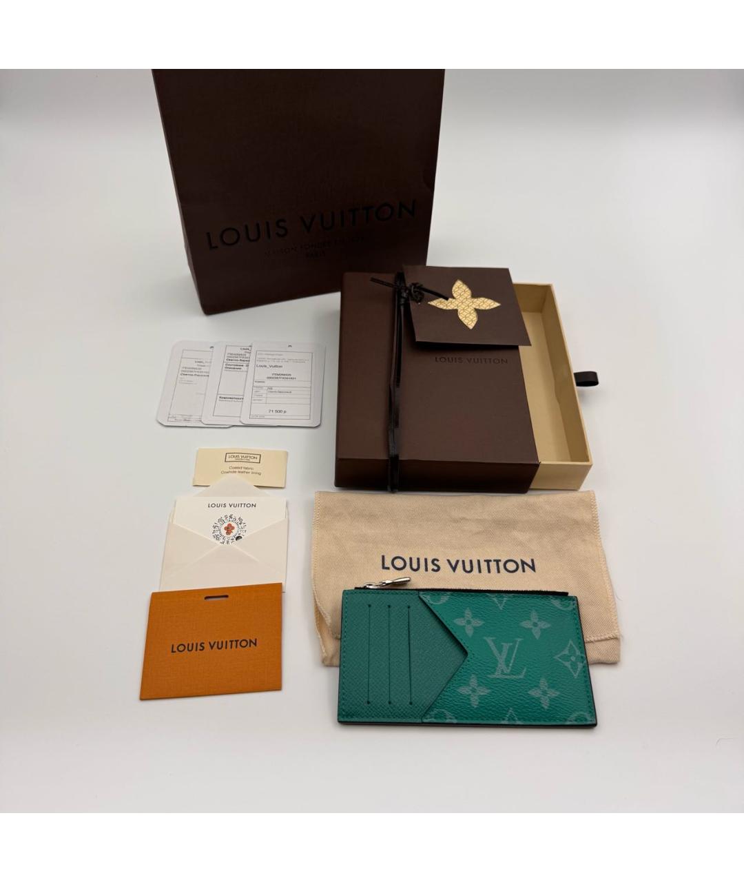 LOUIS VUITTON Бирюзовый кошелек, фото 9