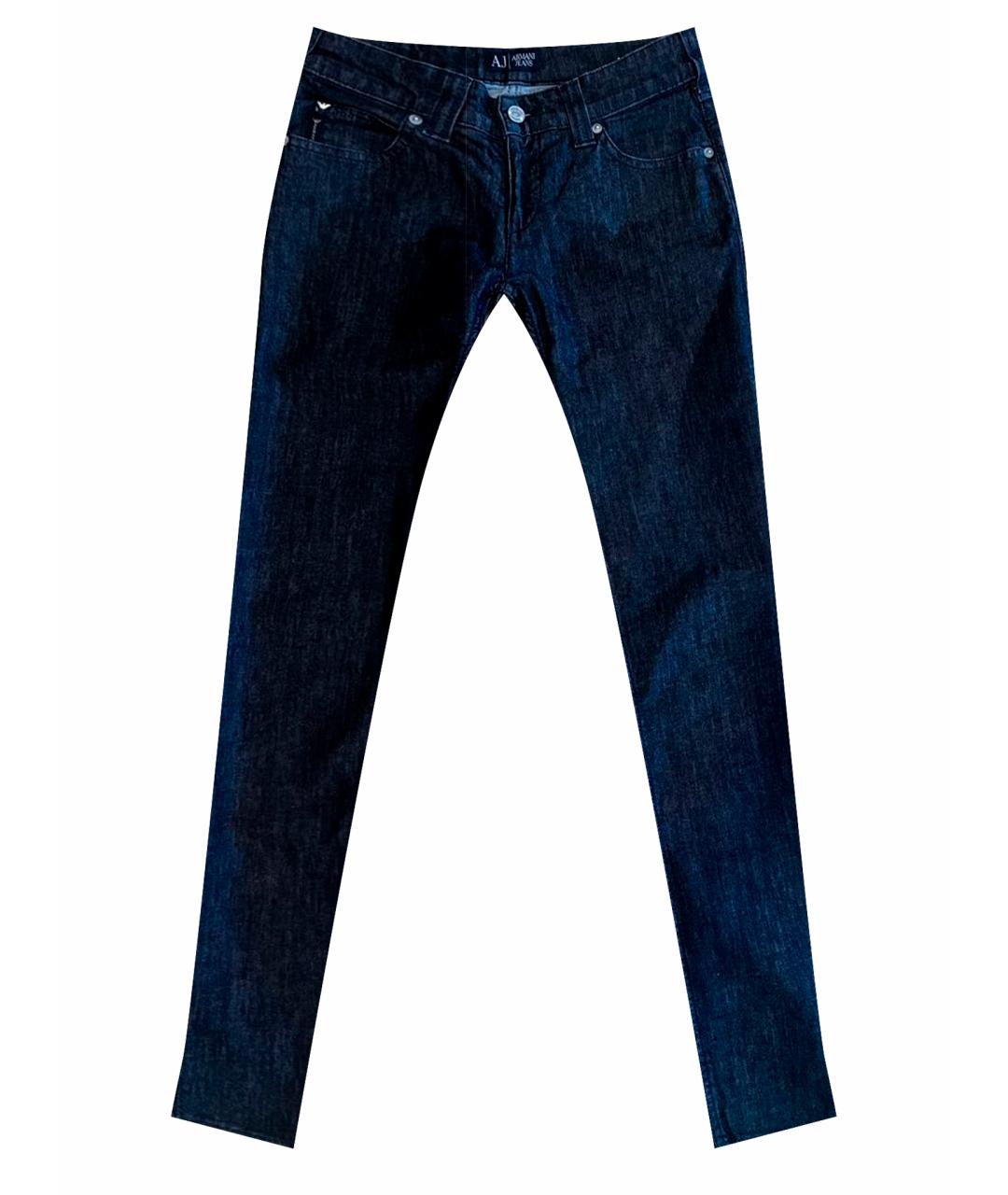 ARMANI JEANS Черные хлопковые брюки узкие, фото 1