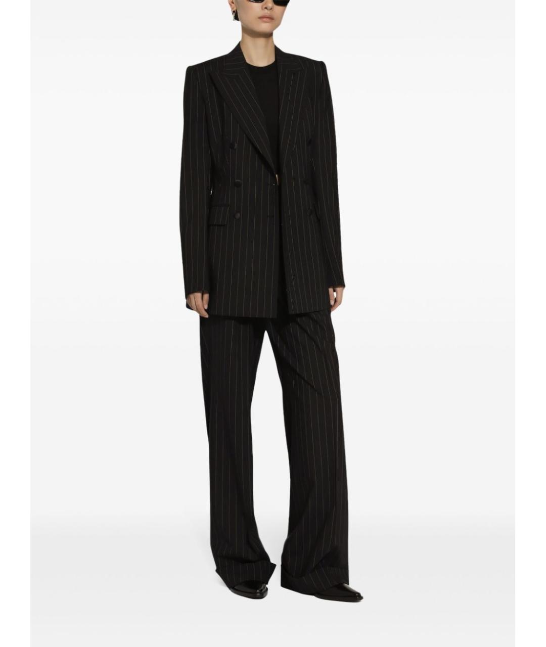 DOLCE&GABBANA Мульти шерстяные прямые брюки, фото 4