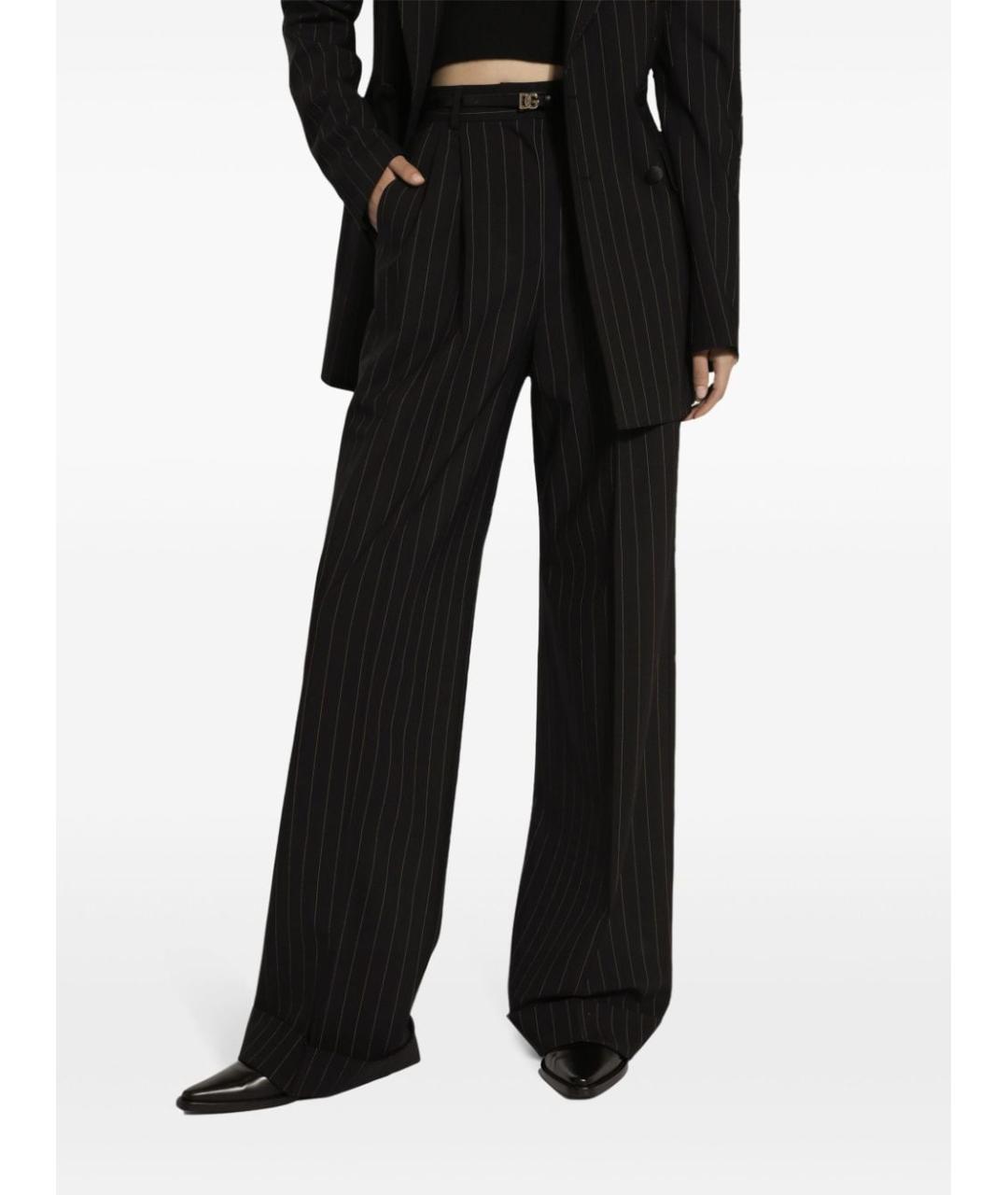 DOLCE&GABBANA Мульти шерстяные прямые брюки, фото 2