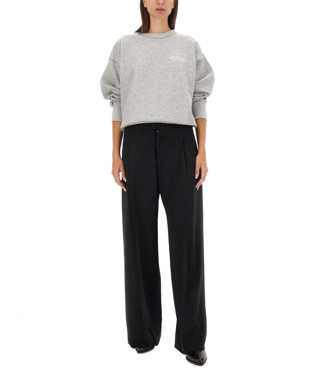 ISABEL MARANT Черные полиэстеровые прямые брюки, фото 3