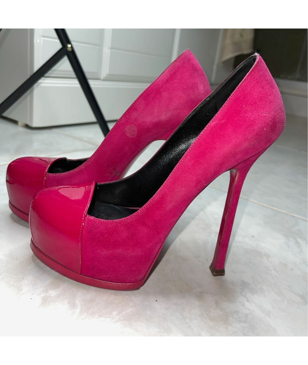 SAINT LAURENT Розовые кожаные туфли, фото 3