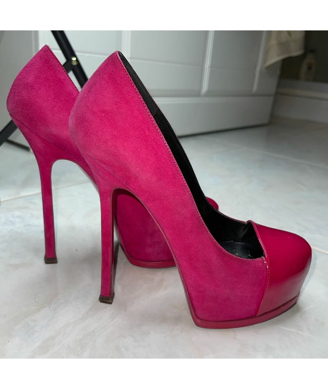 SAINT LAURENT Розовые кожаные туфли, фото 5