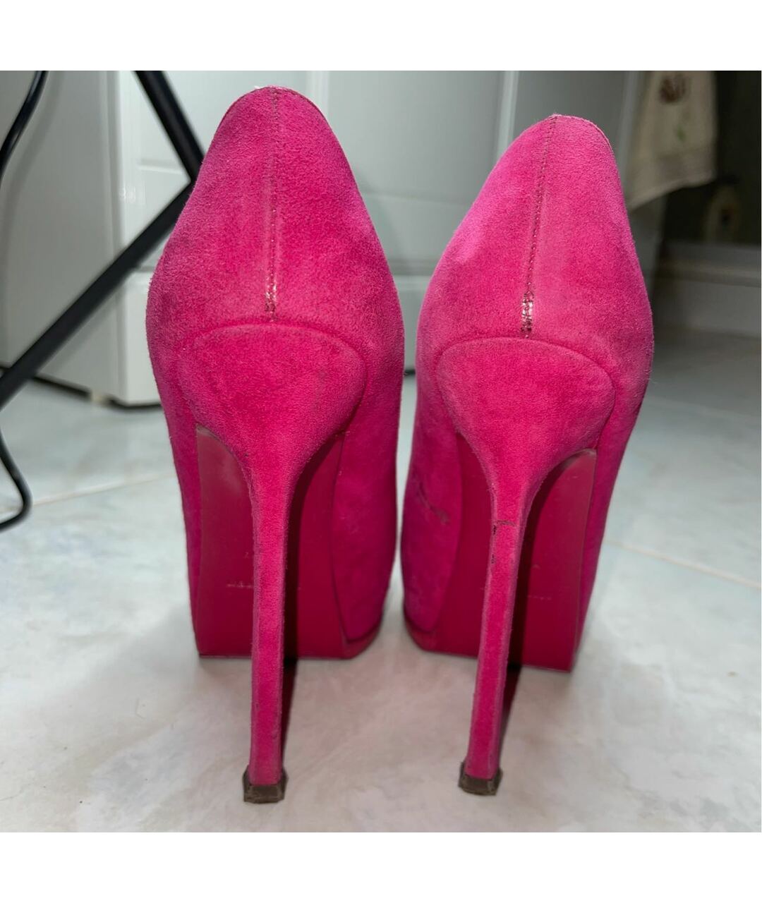 SAINT LAURENT Розовые кожаные туфли, фото 4