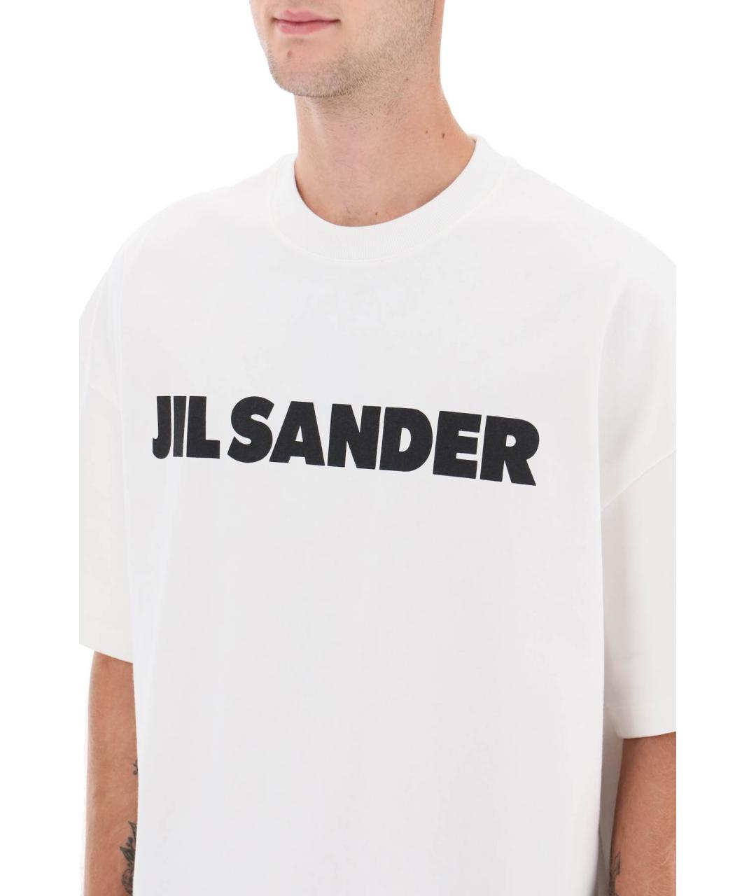 JIL SANDER Белая хлопковая футболка, фото 4