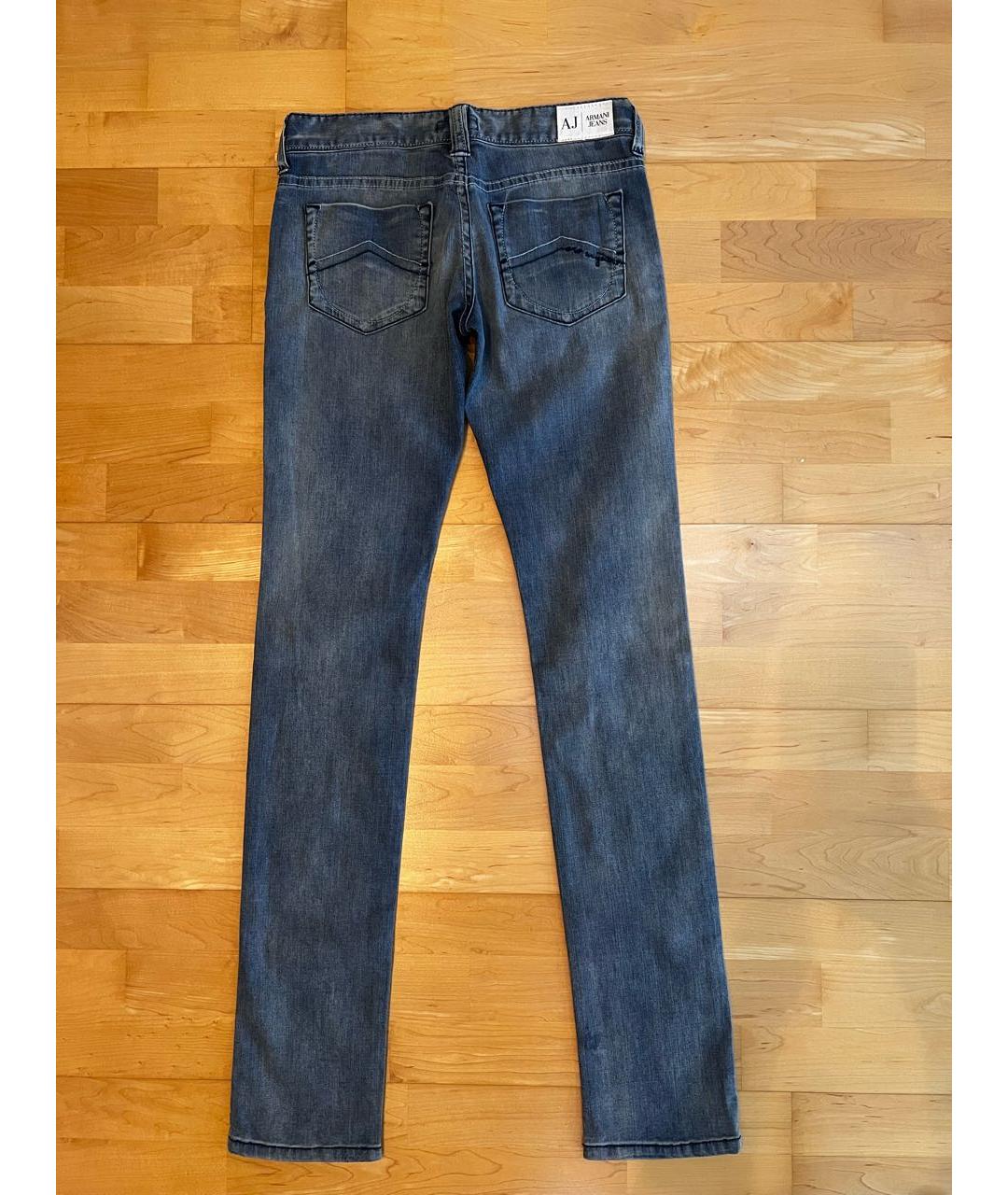 ARMANI JEANS Синие хлопко-эластановые джинсы слим, фото 2