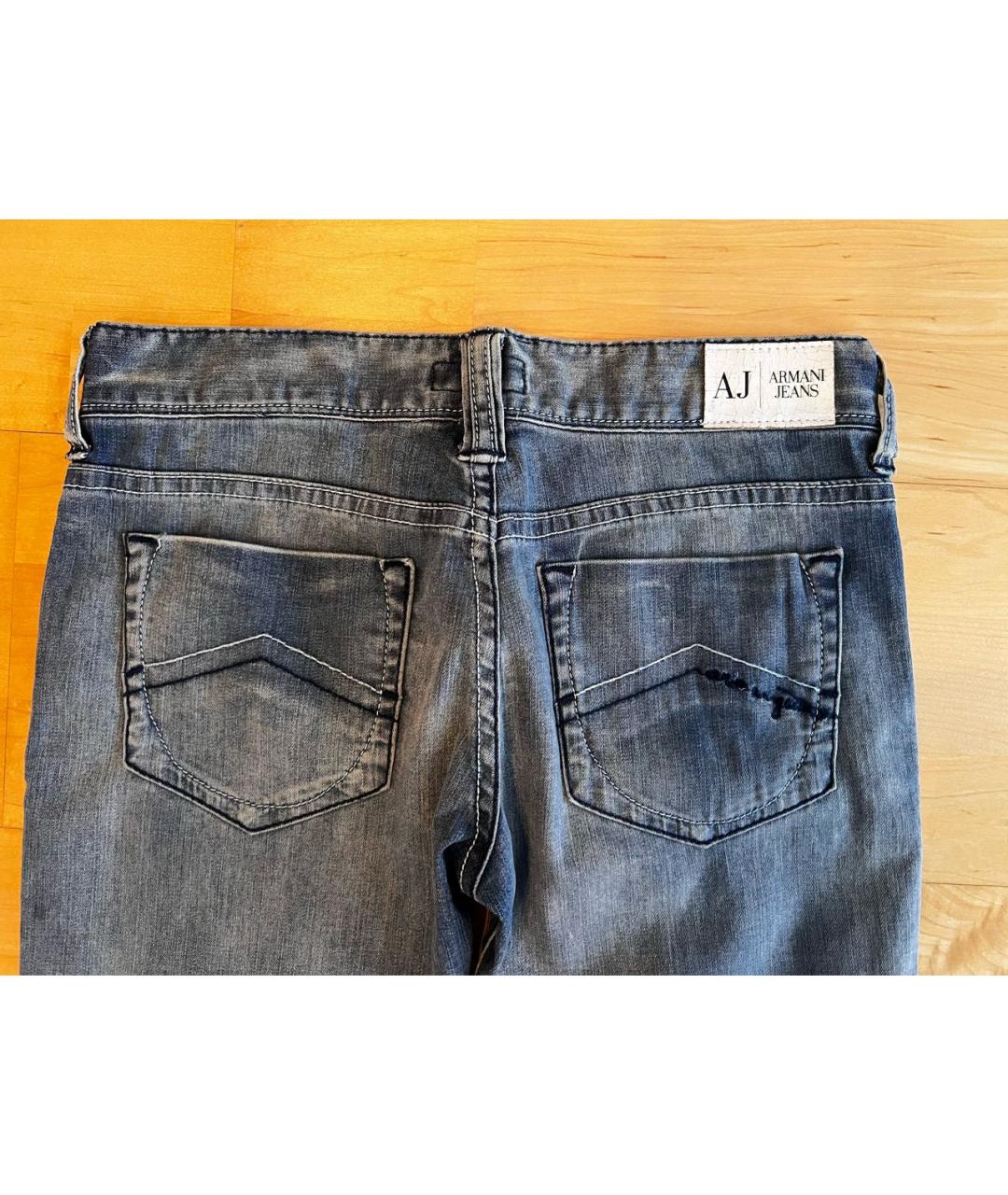 ARMANI JEANS Синие хлопко-эластановые джинсы слим, фото 3