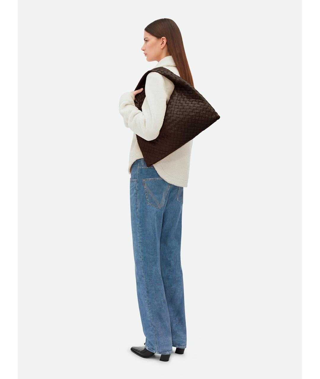 BOTTEGA VENETA Коричневая кожаная сумка через плечо, фото 2