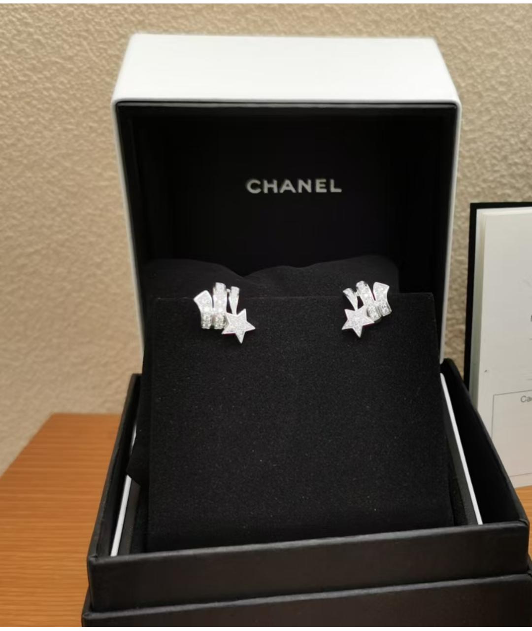 CHANEL Серебряные серьги из белого золота, фото 2