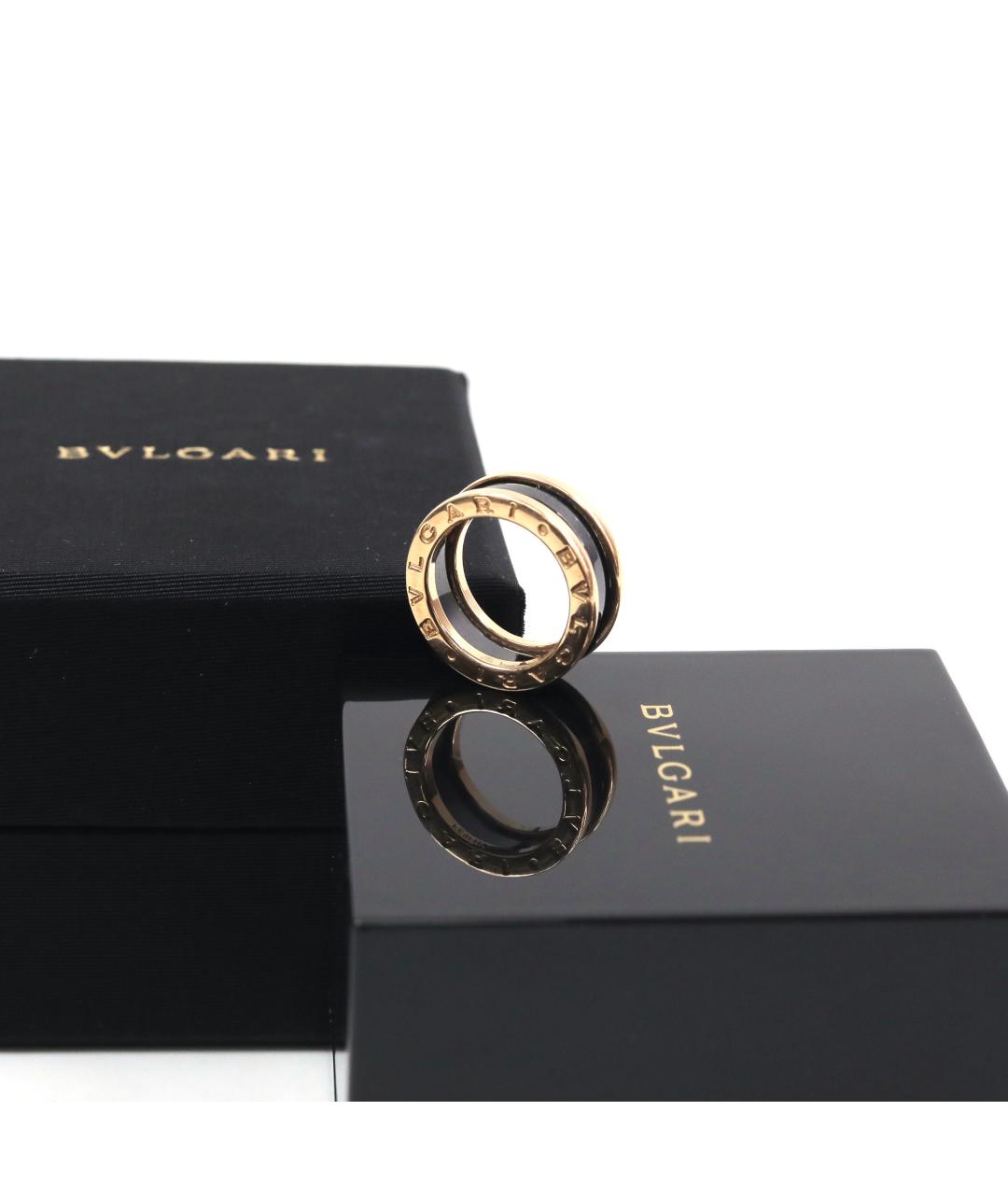 BVLGARI Черное кольцо из розового золота, фото 2