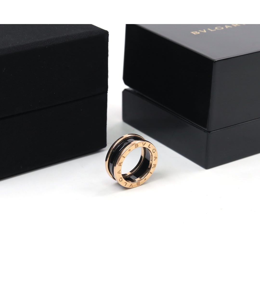 BVLGARI Черное кольцо из розового золота, фото 4