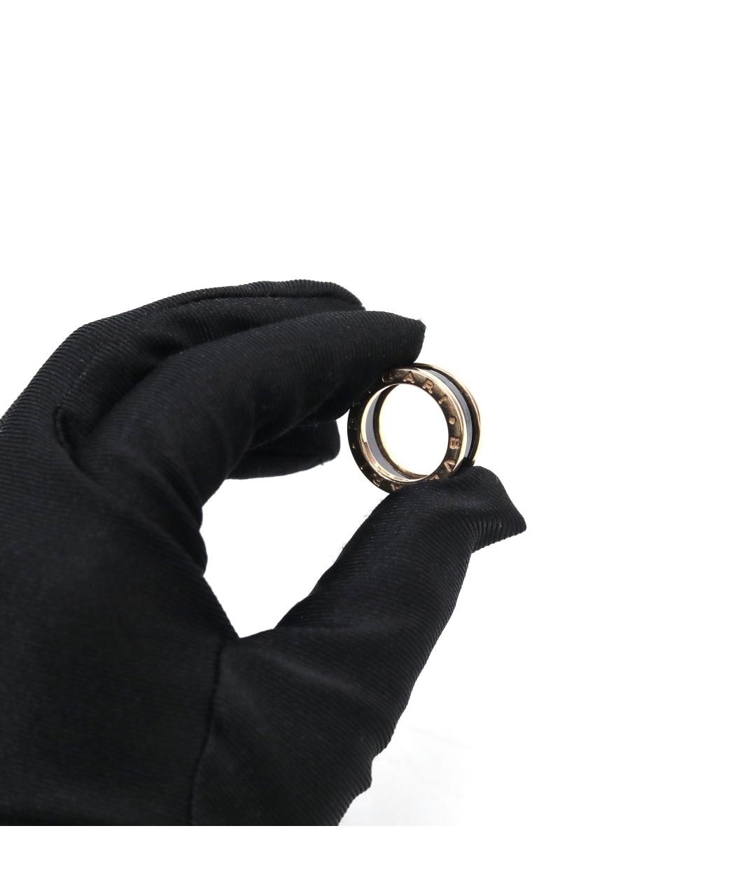 BVLGARI Черное кольцо из розового золота, фото 5
