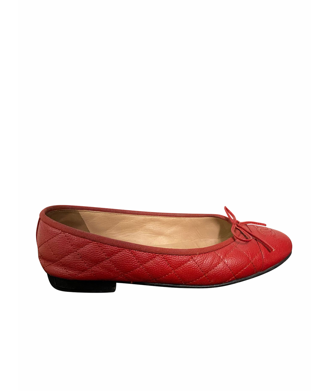 CHANEL PRE-OWNED Красные кожаные балетки, фото 1