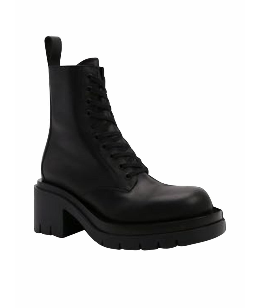 BOTTEGA VENETA Черные кожаные ботинки, фото 1