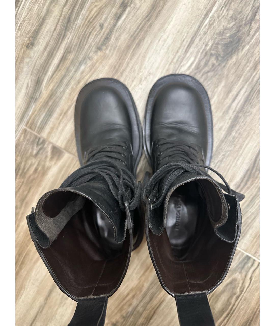 BOTTEGA VENETA Черные кожаные ботинки, фото 3