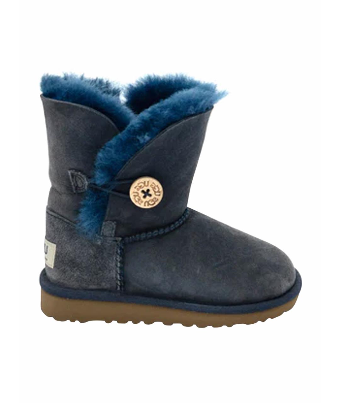 UGG AUSTRALIA Голубые замшевые сапоги, фото 1