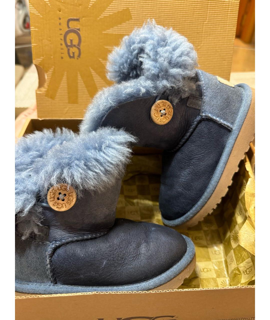 UGG AUSTRALIA Голубые замшевые сапоги, фото 7