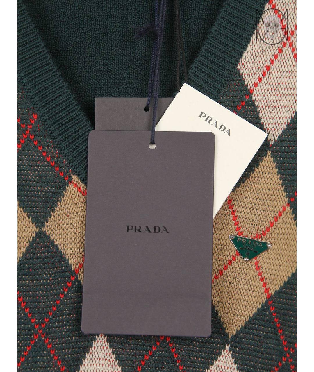 PRADA Зеленая шерстяная жилетка, фото 3