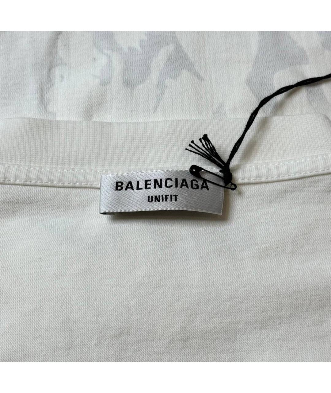 BALENCIAGA Белая шелковая футболка, фото 5