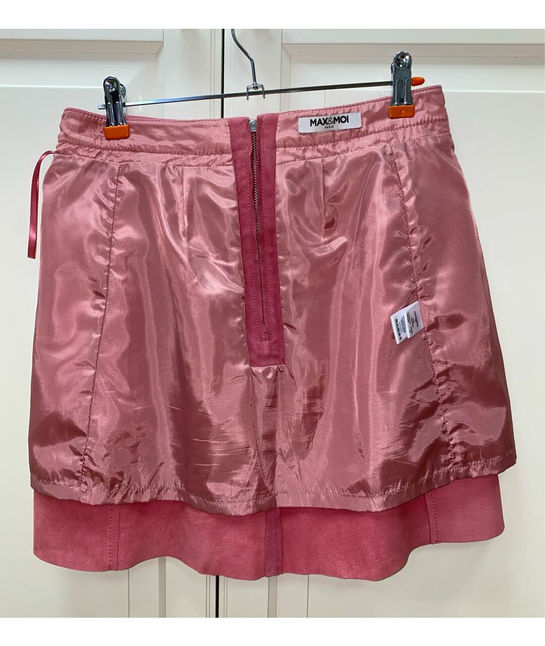 MAX&MOI Розовая замшевая юбка мини, фото 6