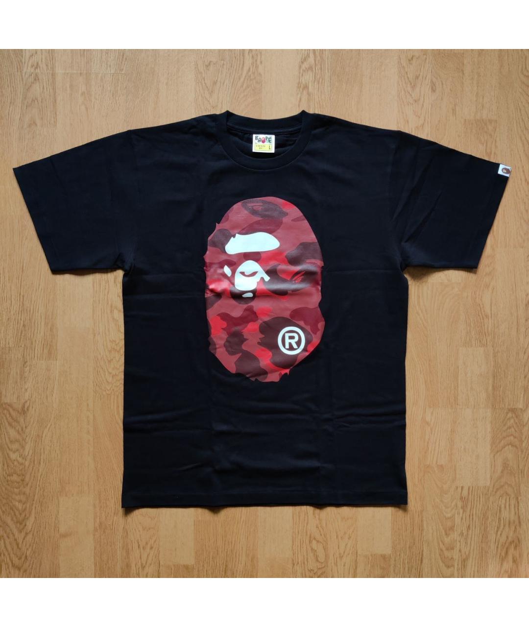 A BATHING APE Черная хлопковая футболка, фото 5