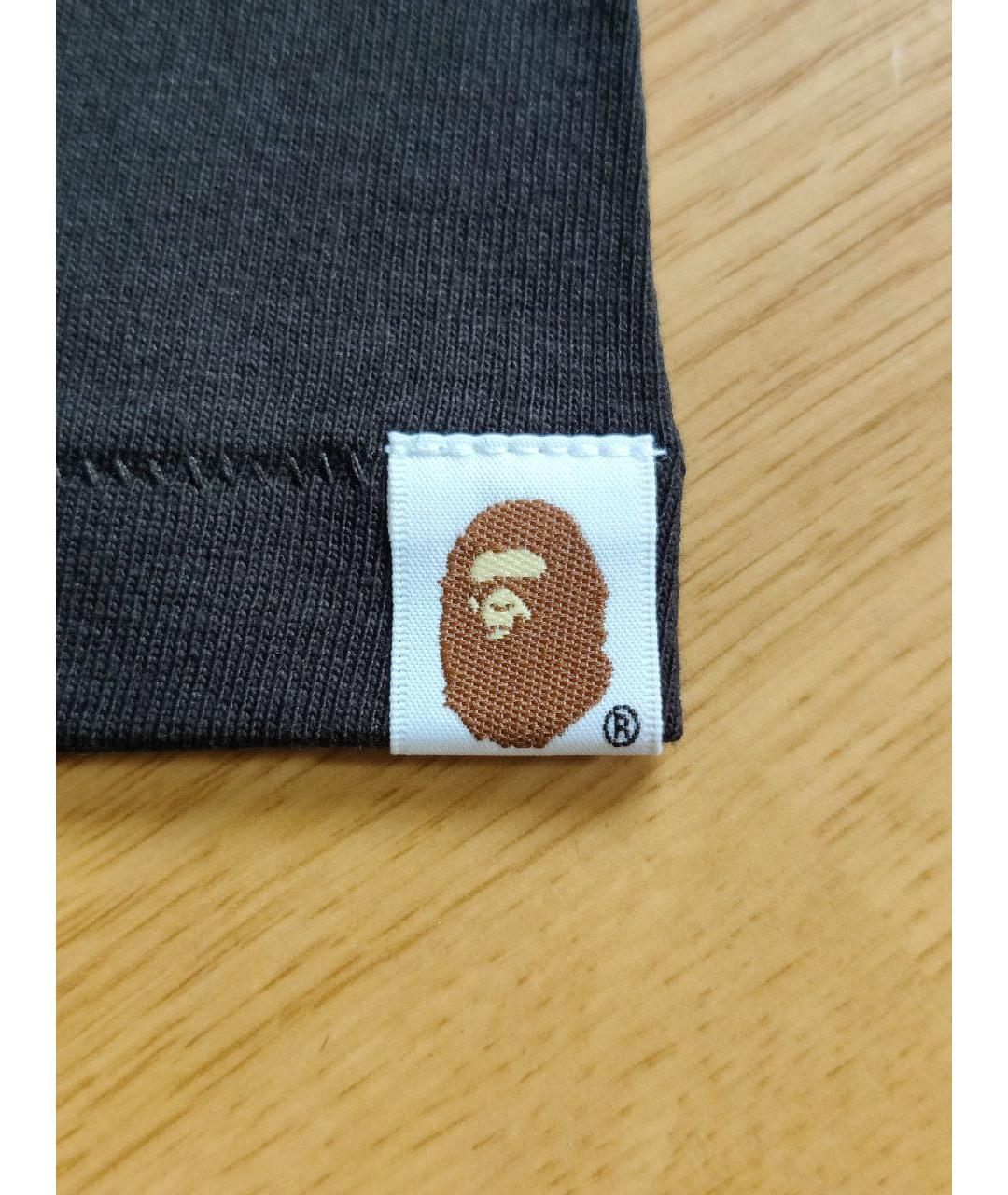 A BATHING APE Черная хлопковая футболка, фото 4